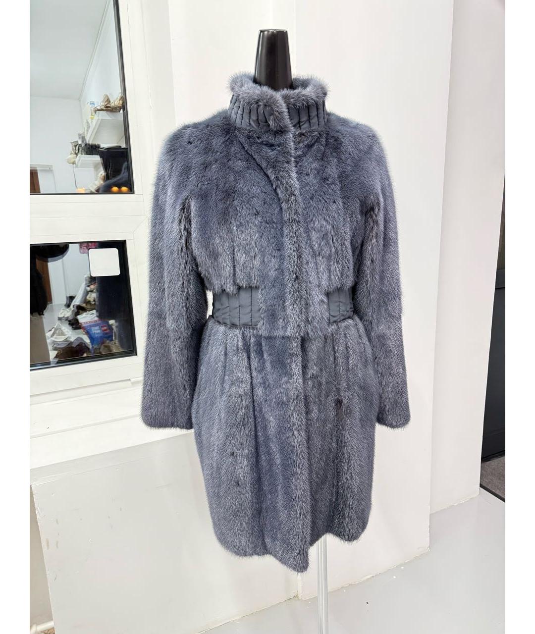 VERSACE Синяя меховая шуба, фото 6