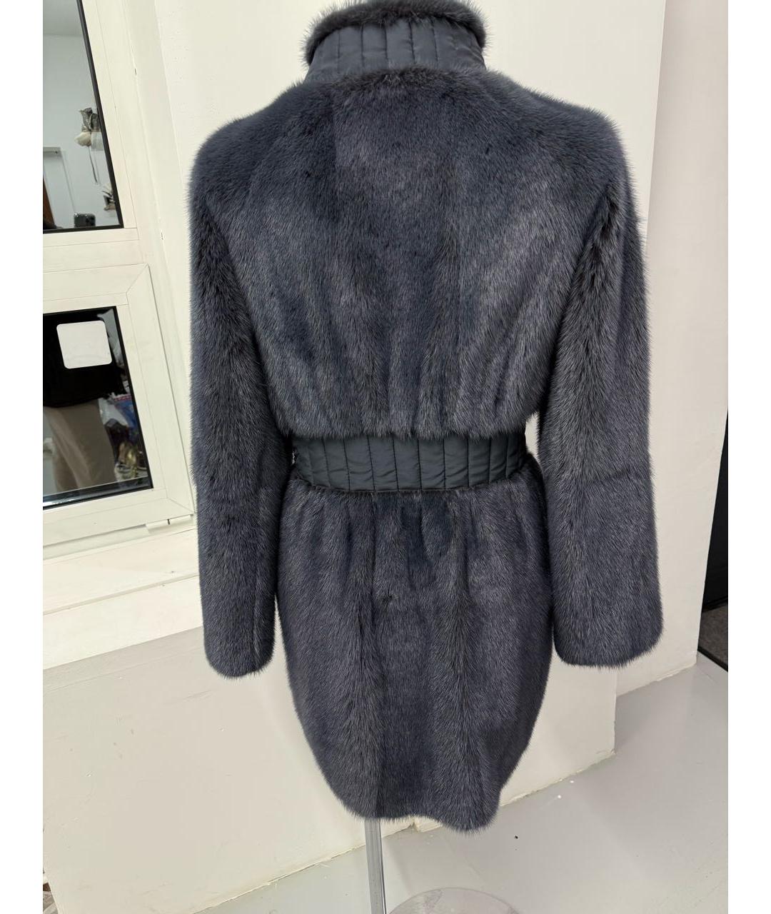 VERSACE Синяя меховая шуба, фото 2