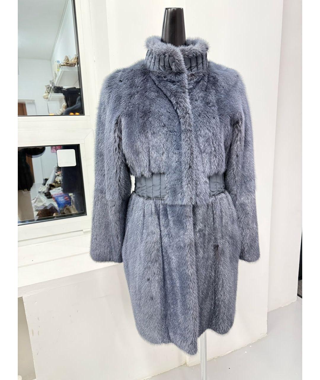 VERSACE Синяя меховая шуба, фото 5