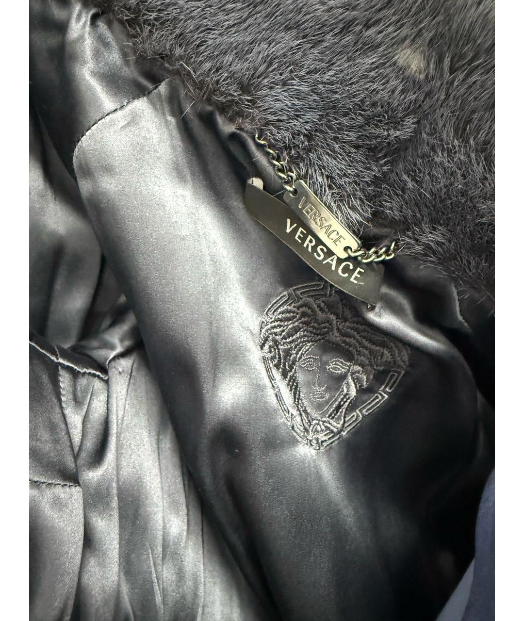 VERSACE Синяя меховая шуба, фото 3