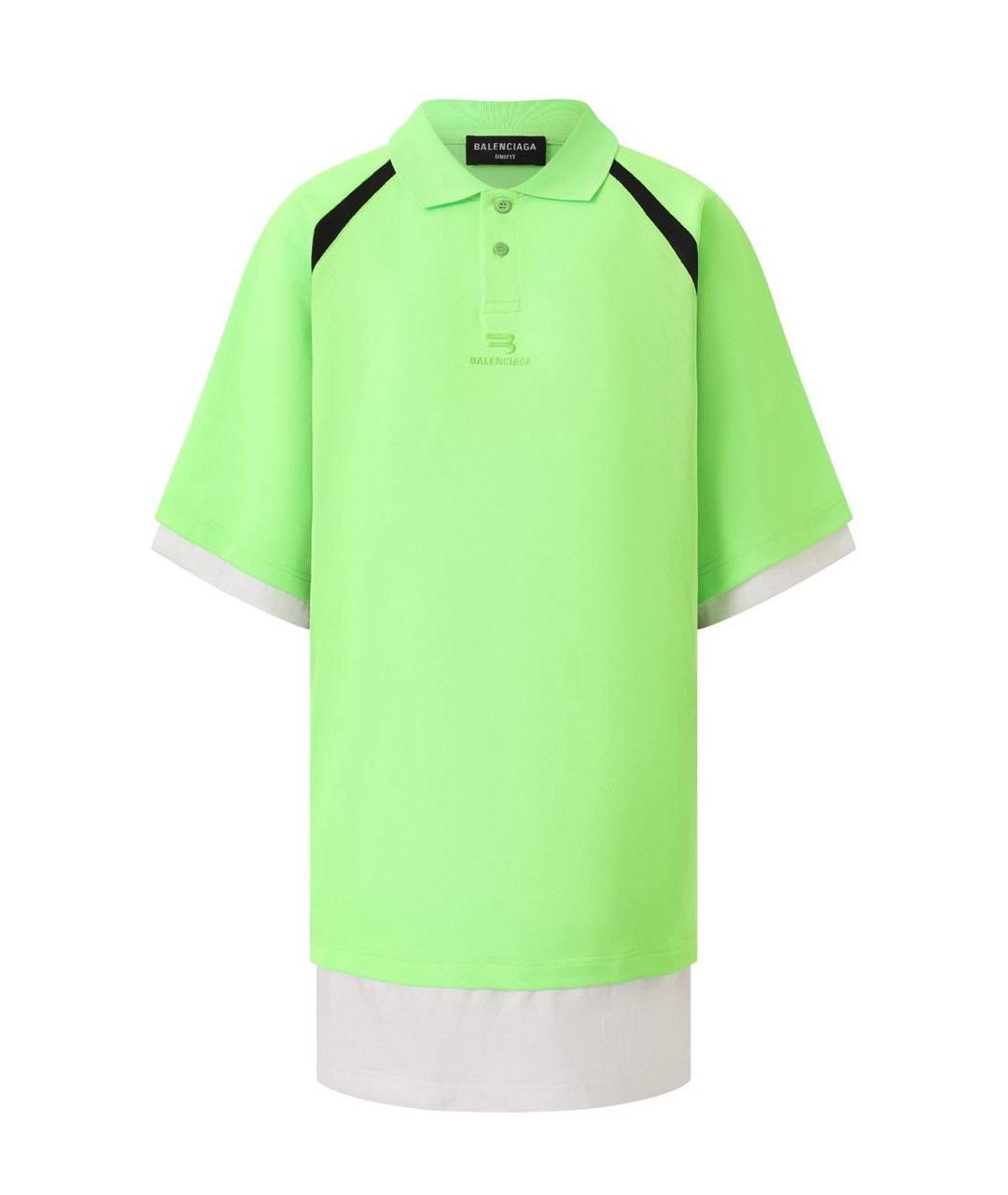 BALENCIAGA Салатовая полиэстеровая футболка, фото 5