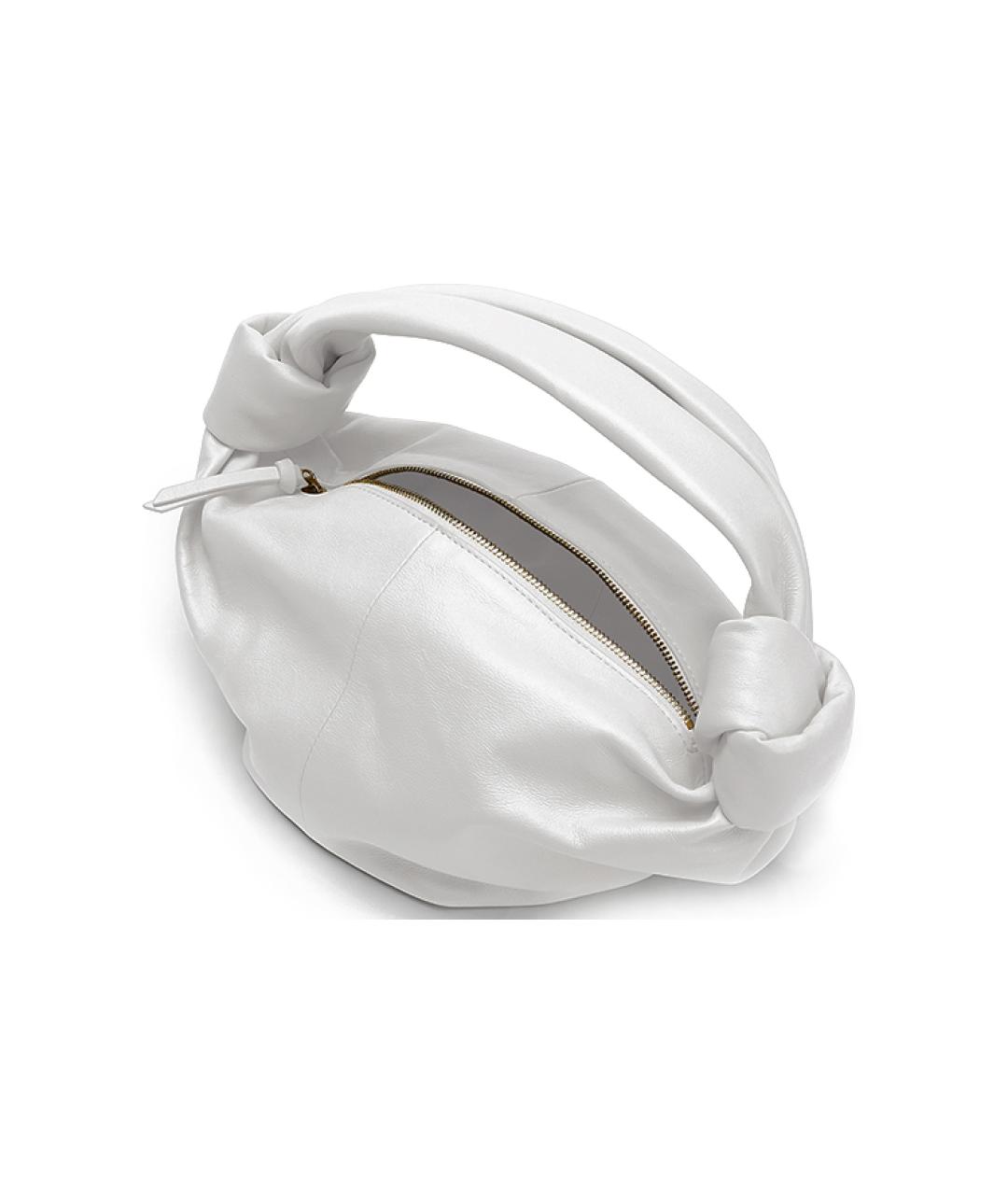 BOTTEGA VENETA Белая кожаная сумка через плечо, фото 2