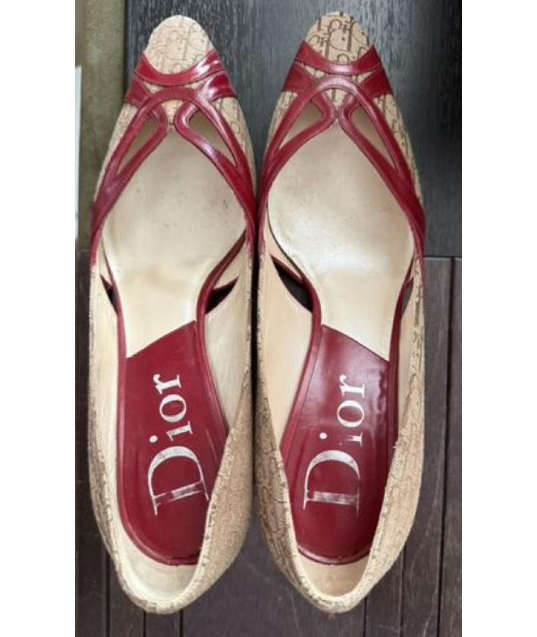 CHRISTIAN DIOR Мульти текстильные туфли, фото 4