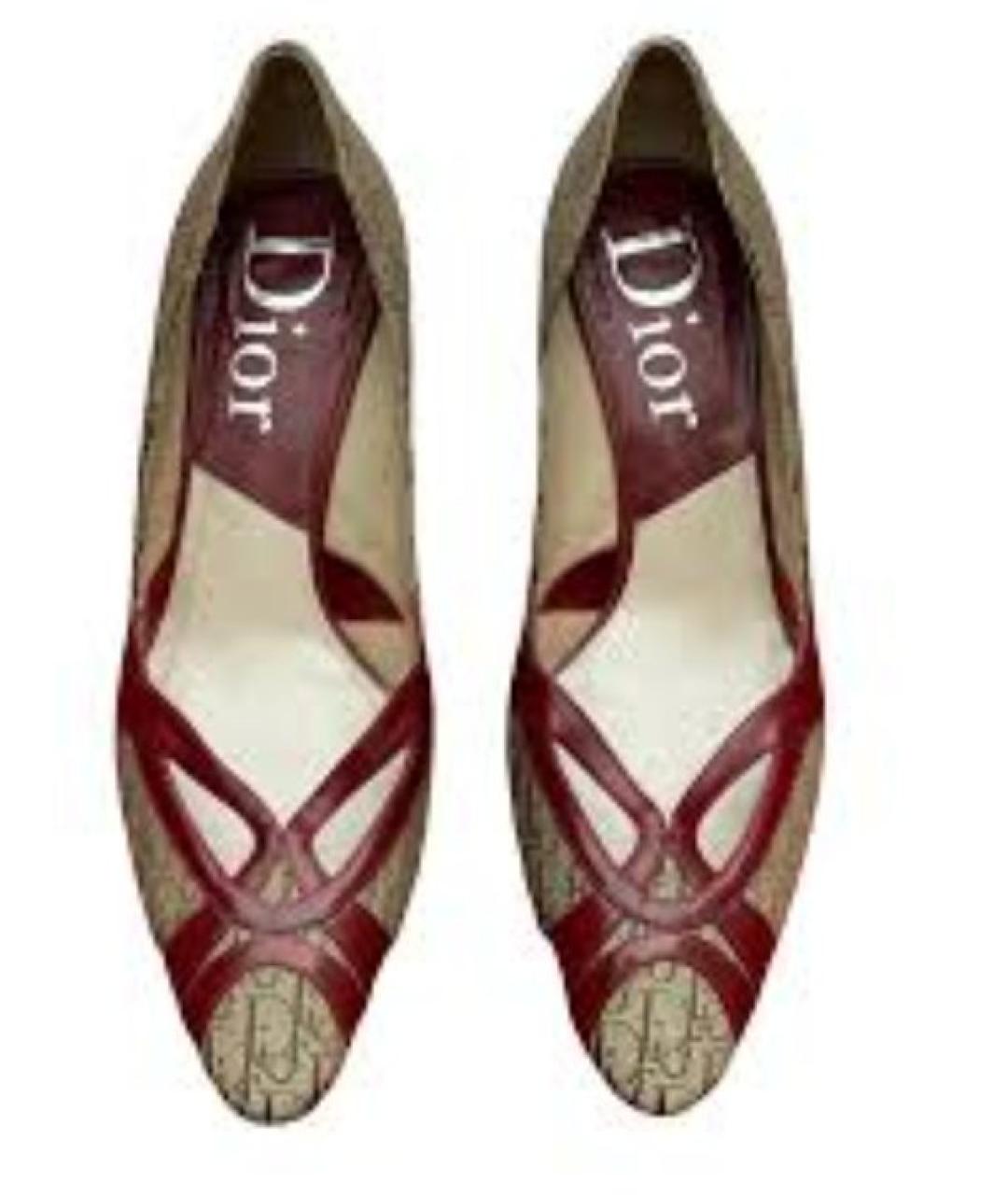 CHRISTIAN DIOR Мульти текстильные туфли, фото 3