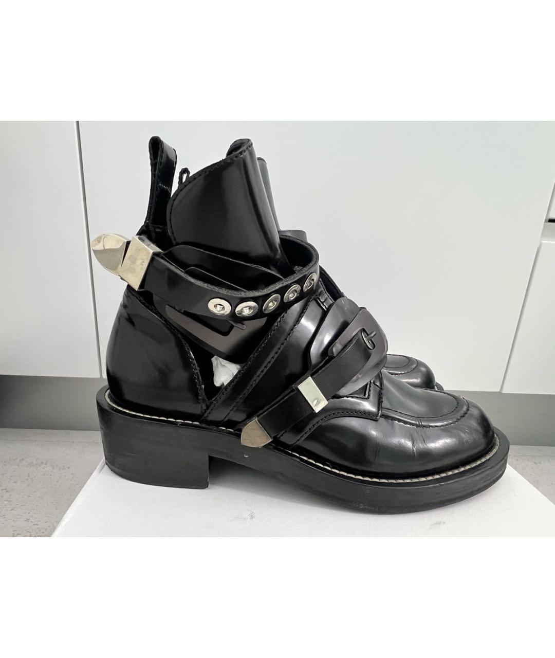 BALENCIAGA Черные кожаные ботинки, фото 8