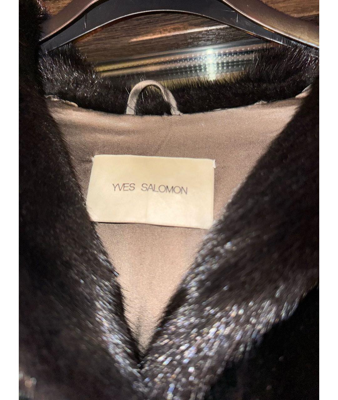 YVES SALOMON Черная меховая шуба, фото 3