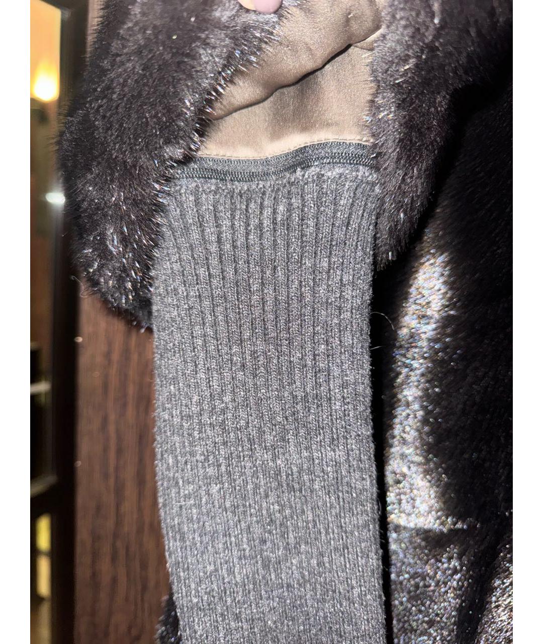 YVES SALOMON Черная меховая шуба, фото 6