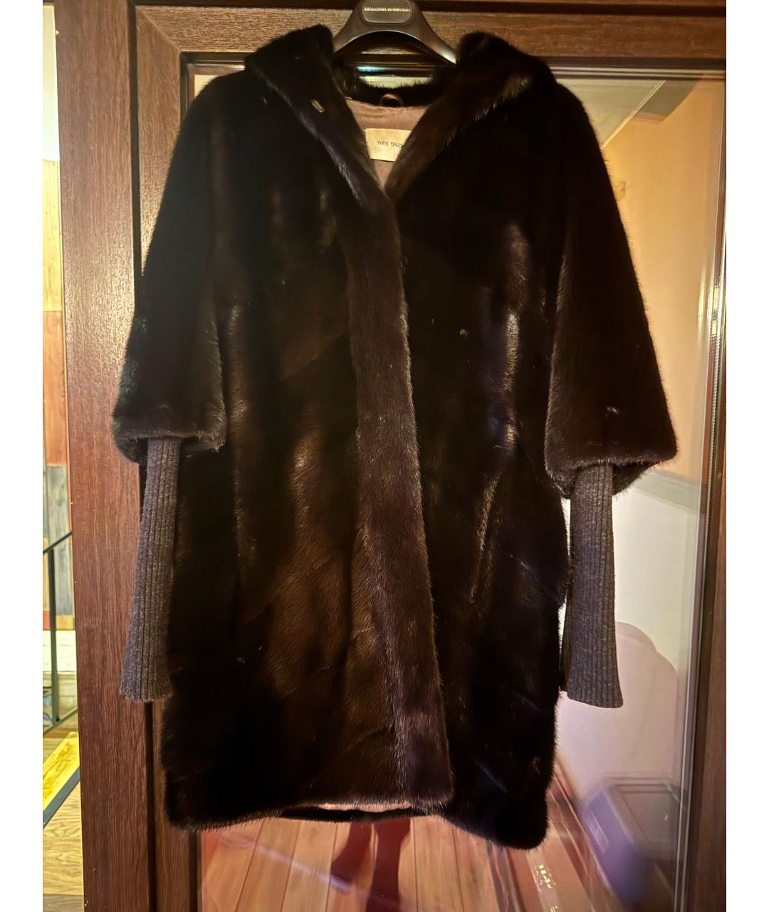 YVES SALOMON Черная меховая шуба, фото 7