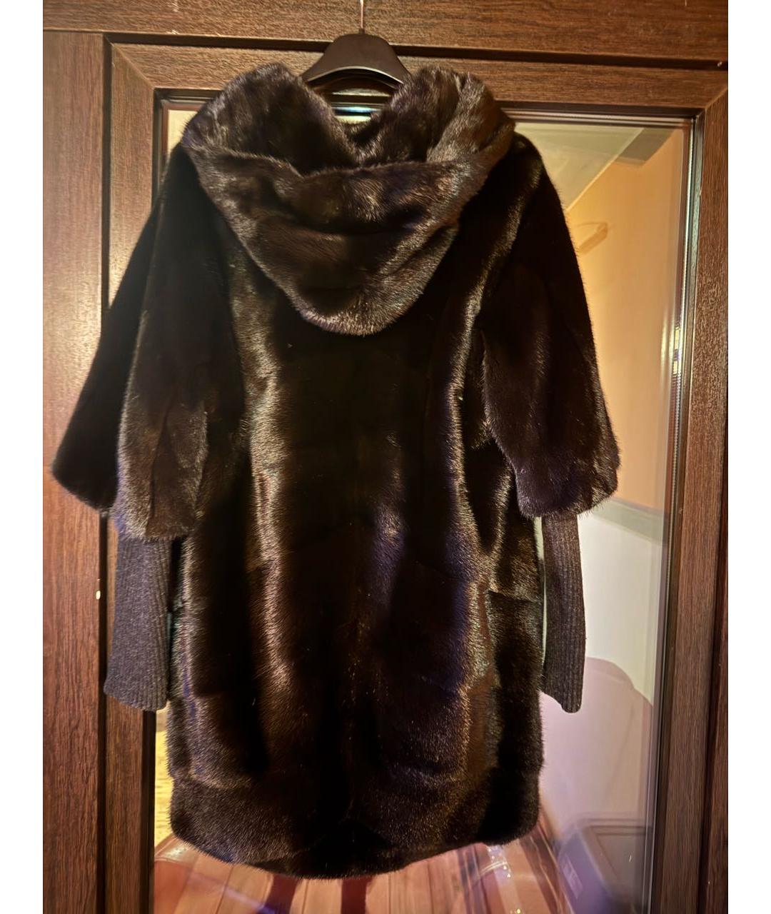 YVES SALOMON Черная меховая шуба, фото 2