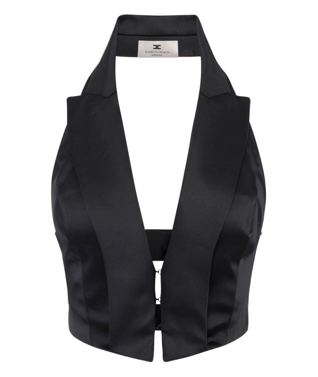 ELISABETTA FRANCHI Черный полиэстеровый жилет, фото 1
