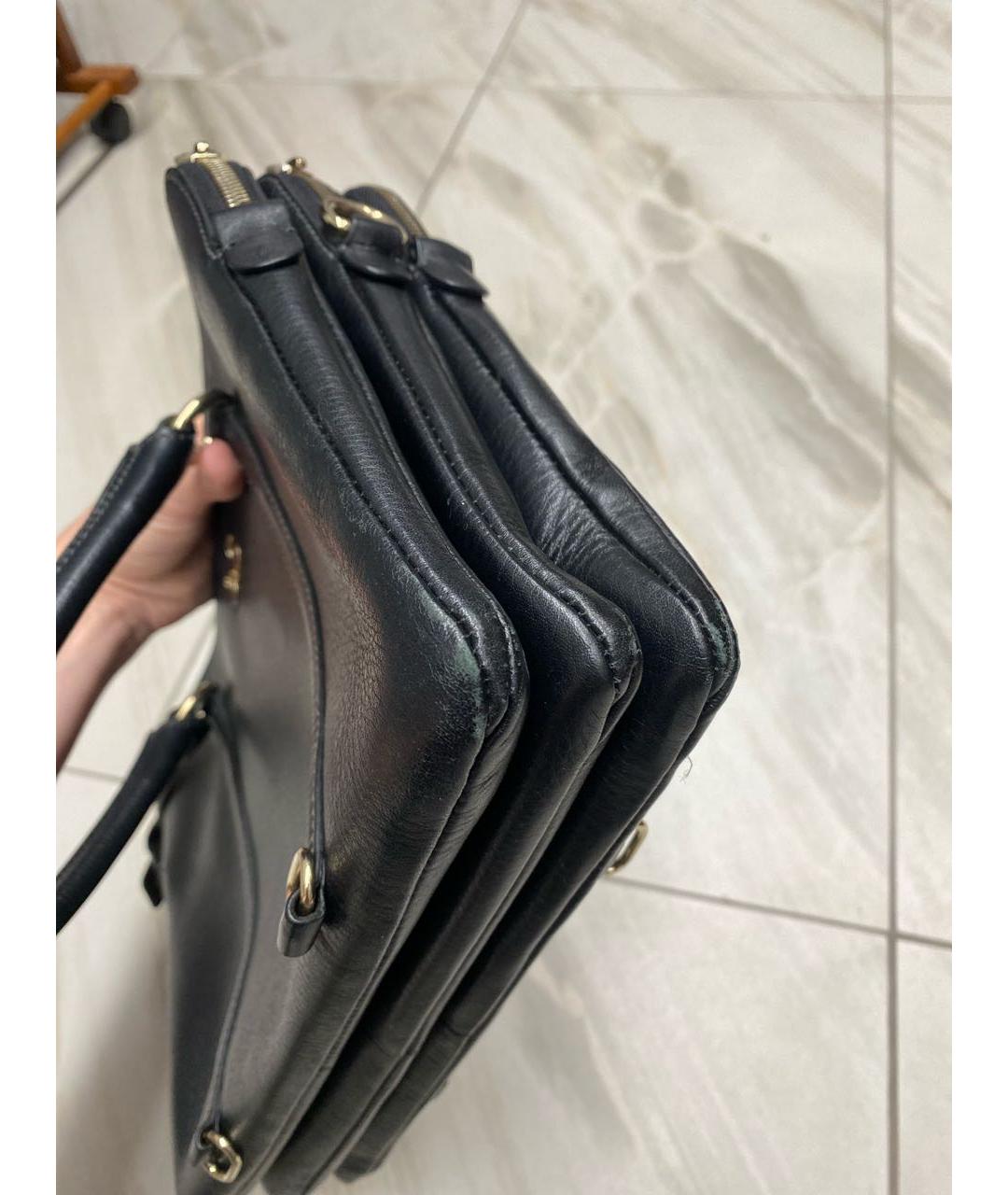 DOLCE&GABBANA Черная кожаная сумка с короткими ручками, фото 6