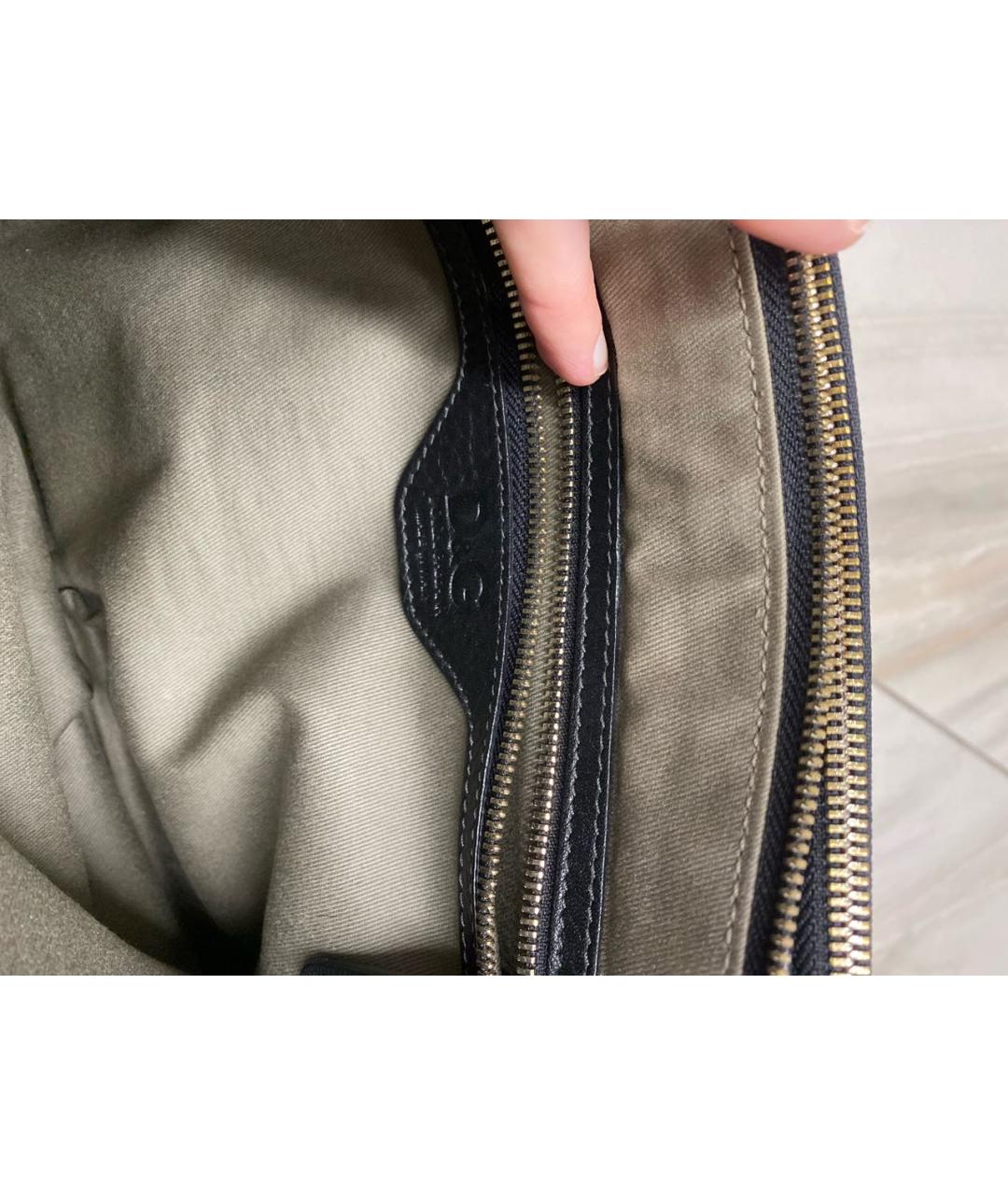 DOLCE&GABBANA Черная кожаная сумка с короткими ручками, фото 3