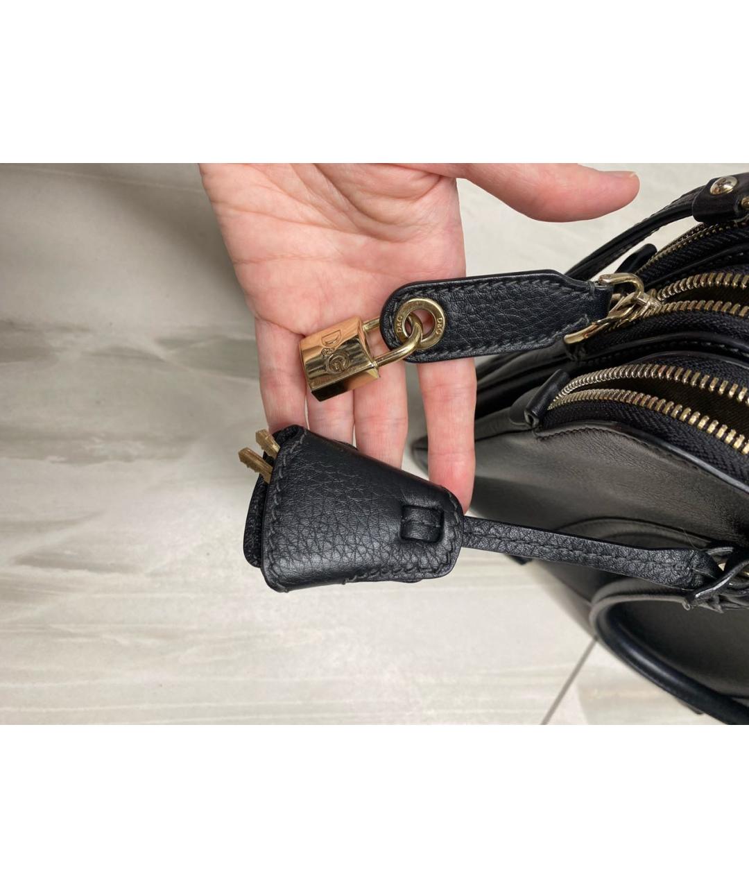 DOLCE&GABBANA Черная кожаная сумка с короткими ручками, фото 4