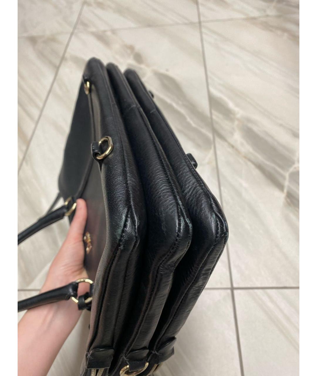 DOLCE&GABBANA Черная кожаная сумка с короткими ручками, фото 5