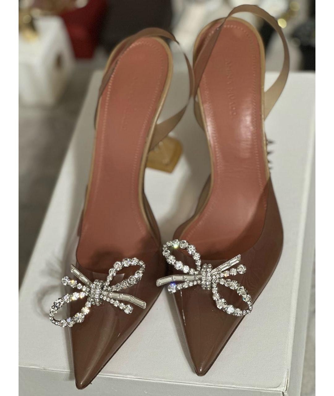 Amina Muaddi Бежевые резиновые туфли, фото 3