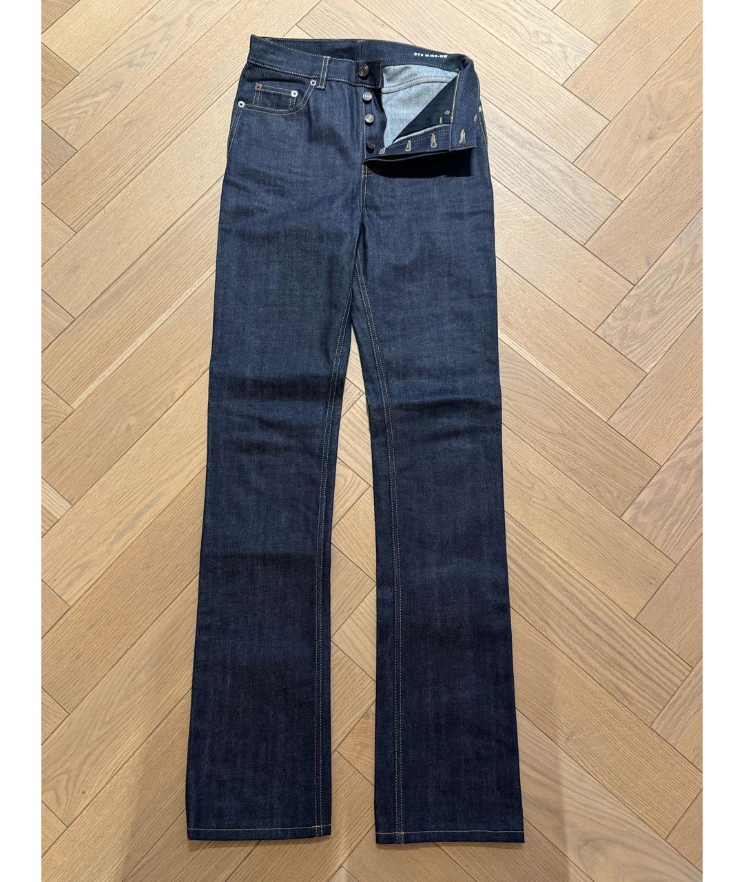SAINT LAURENT Темно-синие хлопковые прямые джинсы, фото 6