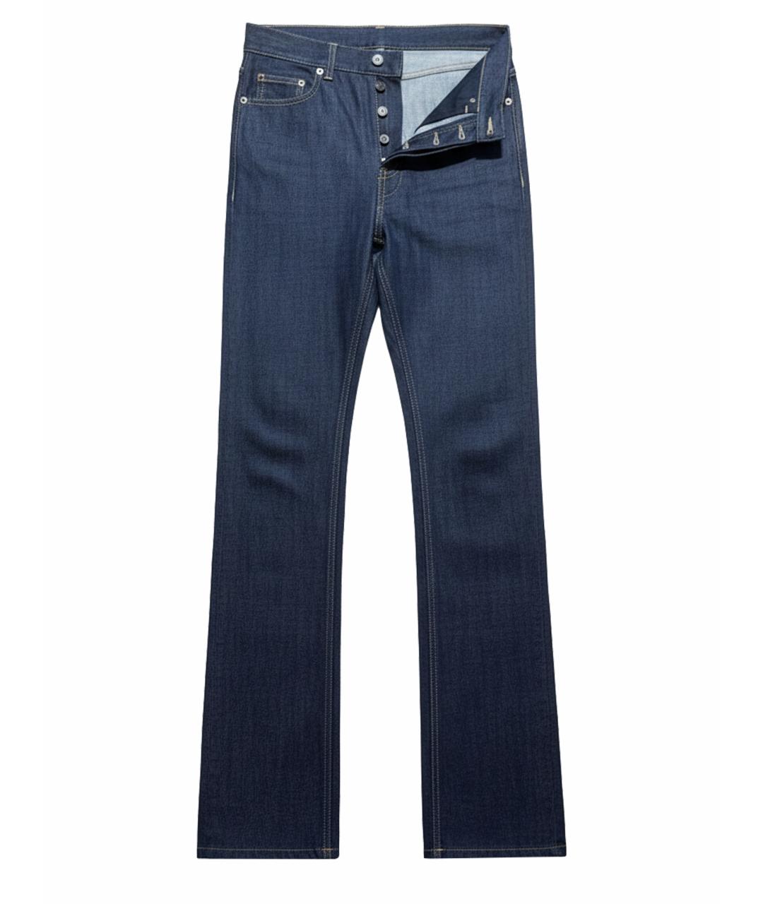 SAINT LAURENT Темно-синие хлопковые прямые джинсы, фото 1