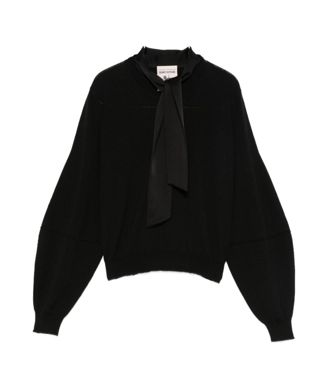 SEMICOUTURE Черный шерстяной джемпер / свитер, фото 1