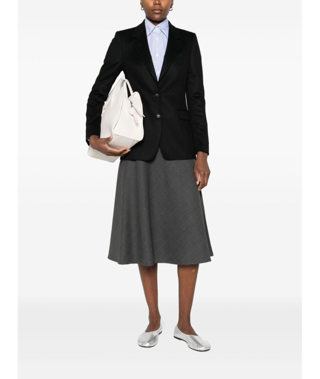 TAGLIATORE Серая шерстяная юбка миди, фото 3