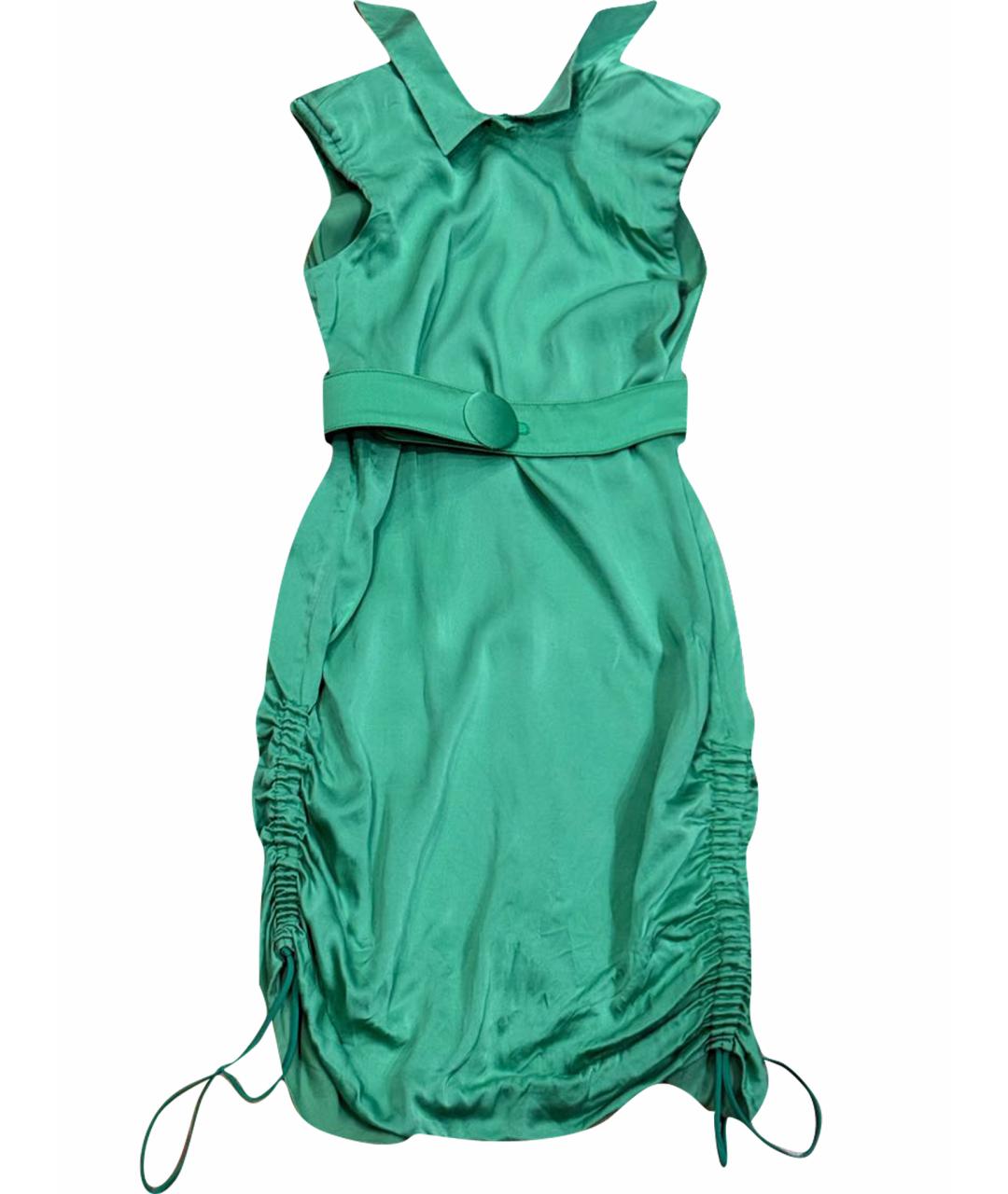 VERSACE Зеленые шелковое коктейльное платье, фото 1