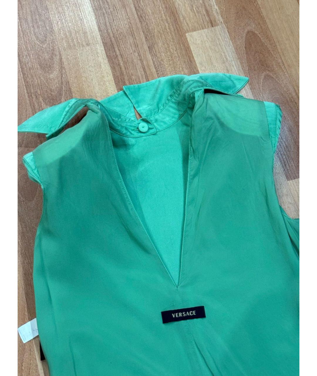 VERSACE Зеленые шелковое коктейльное платье, фото 3