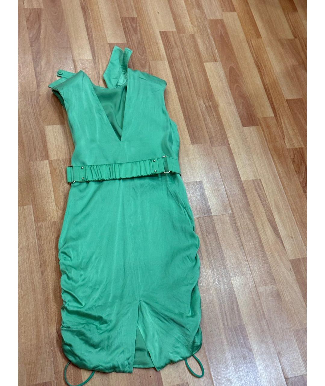 VERSACE Зеленые шелковое коктейльное платье, фото 2