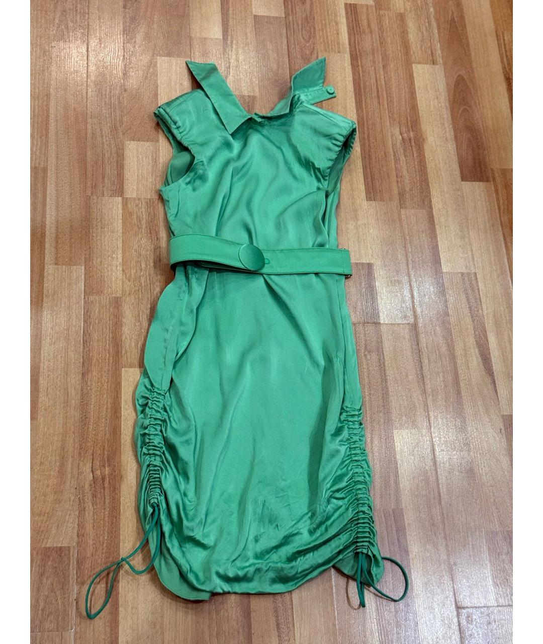 VERSACE Зеленые шелковое коктейльное платье, фото 5