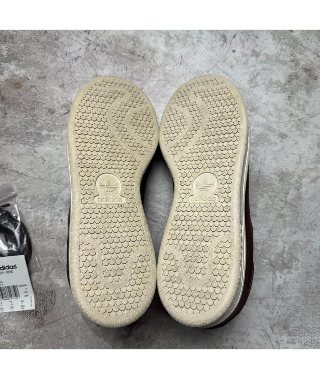 ADIDAS Коричневые кожаные низкие кроссовки / кеды, фото 7