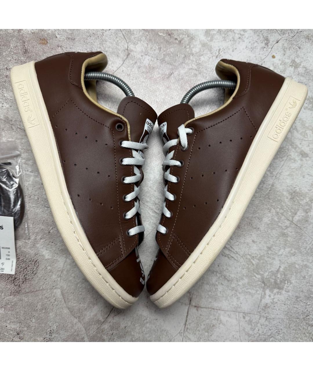 ADIDAS Коричневые кожаные низкие кроссовки / кеды, фото 5