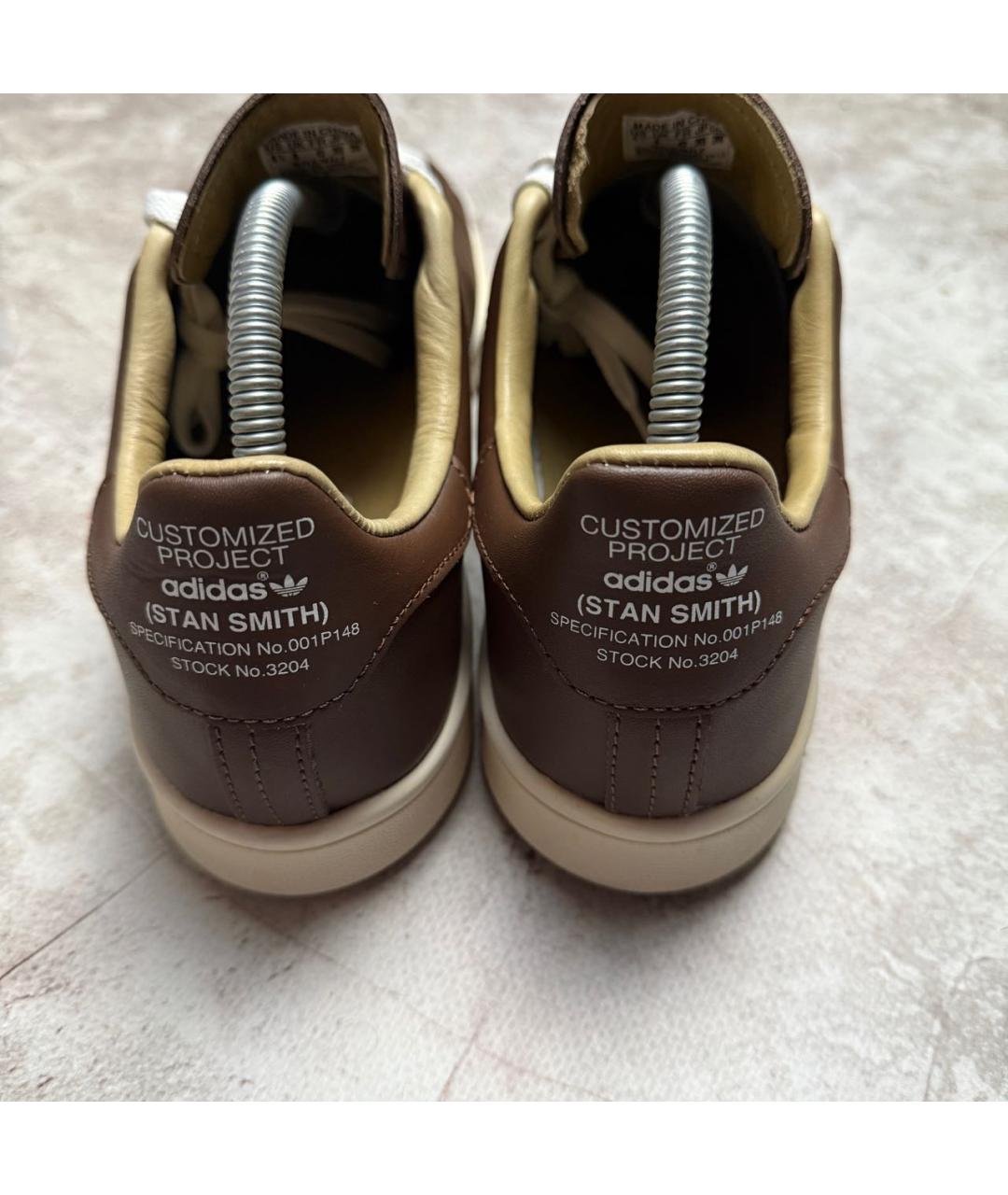 ADIDAS Коричневые кожаные низкие кроссовки / кеды, фото 2