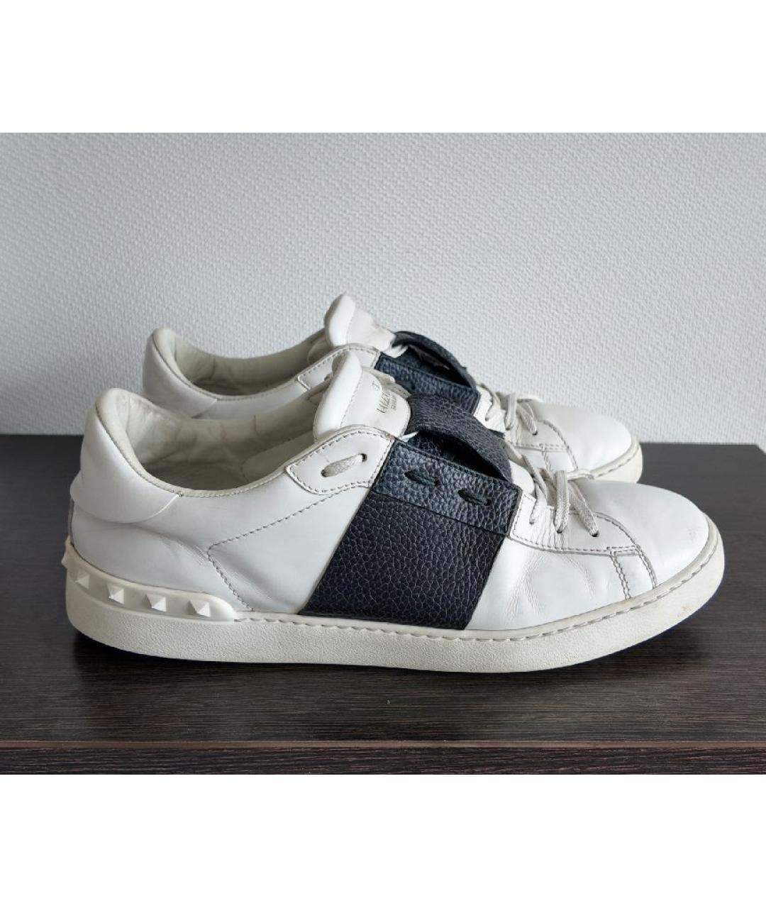 VALENTINO Белые кожаные низкие кроссовки / кеды, фото 6