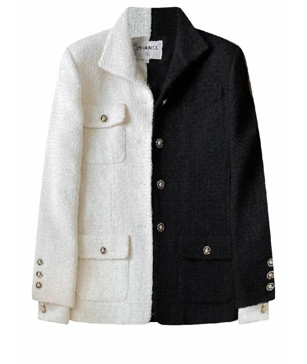 CHANEL Белый твидовый жакет/пиджак, фото 1