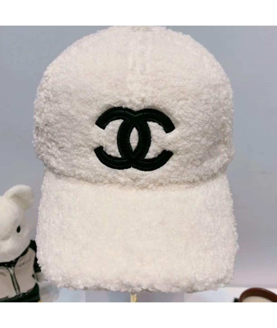 CHANEL Белая шерстяная кепка, фото 2