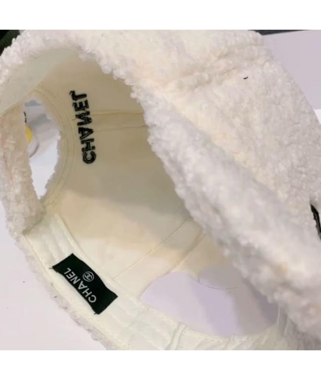 CHANEL Белая шерстяная кепка, фото 4