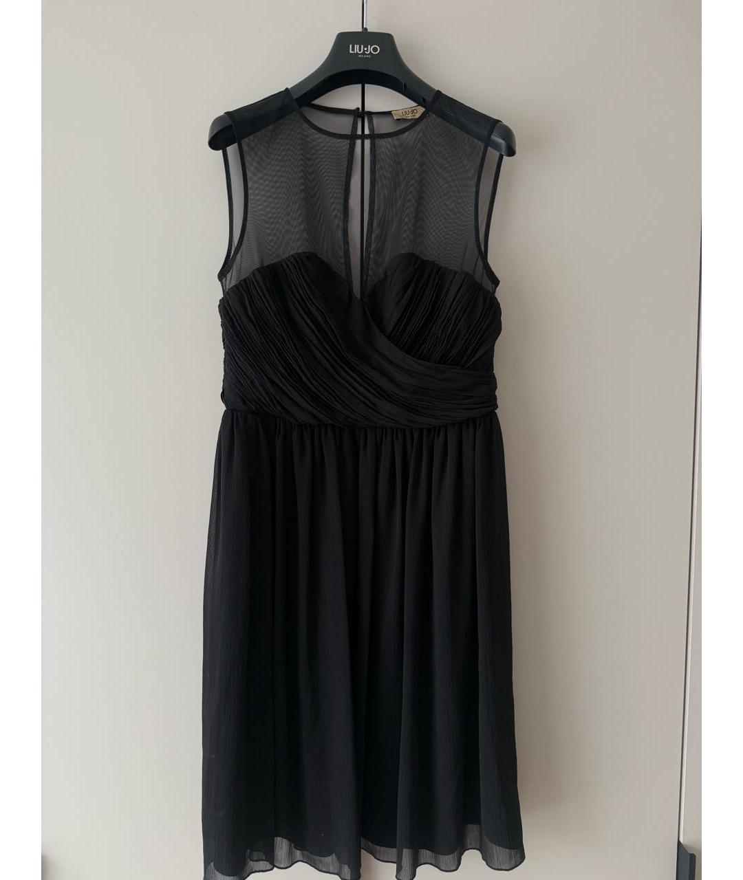 LIU JO Черное полиэстеровое вечернее платье, фото 9