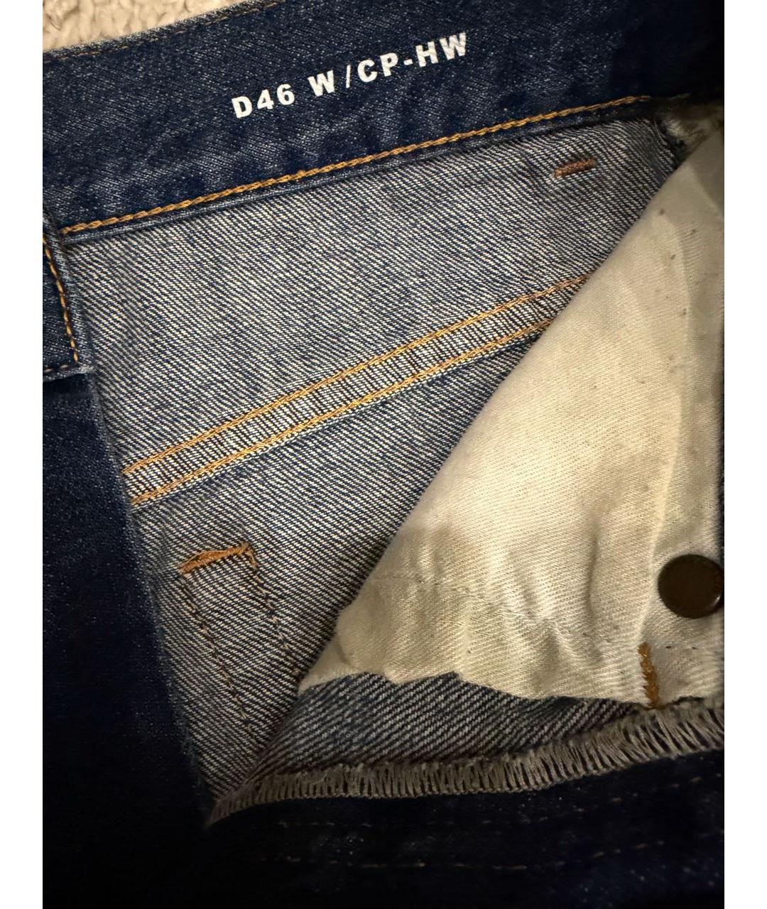 SAINT LAURENT Синие хлопковые прямые джинсы, фото 3