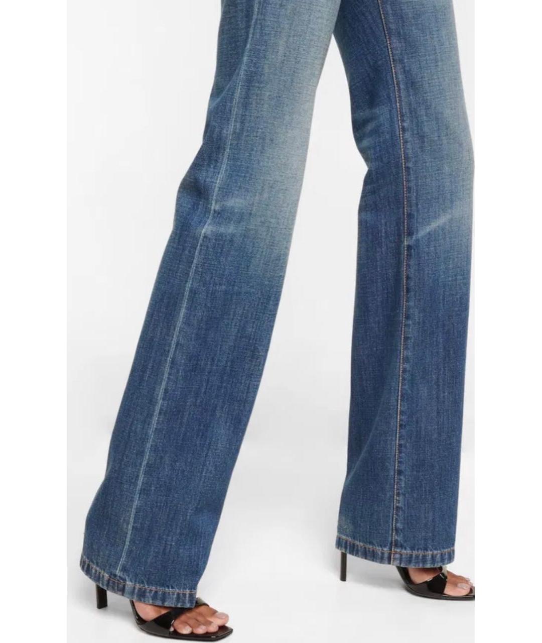 SAINT LAURENT Синие хлопковые прямые джинсы, фото 5