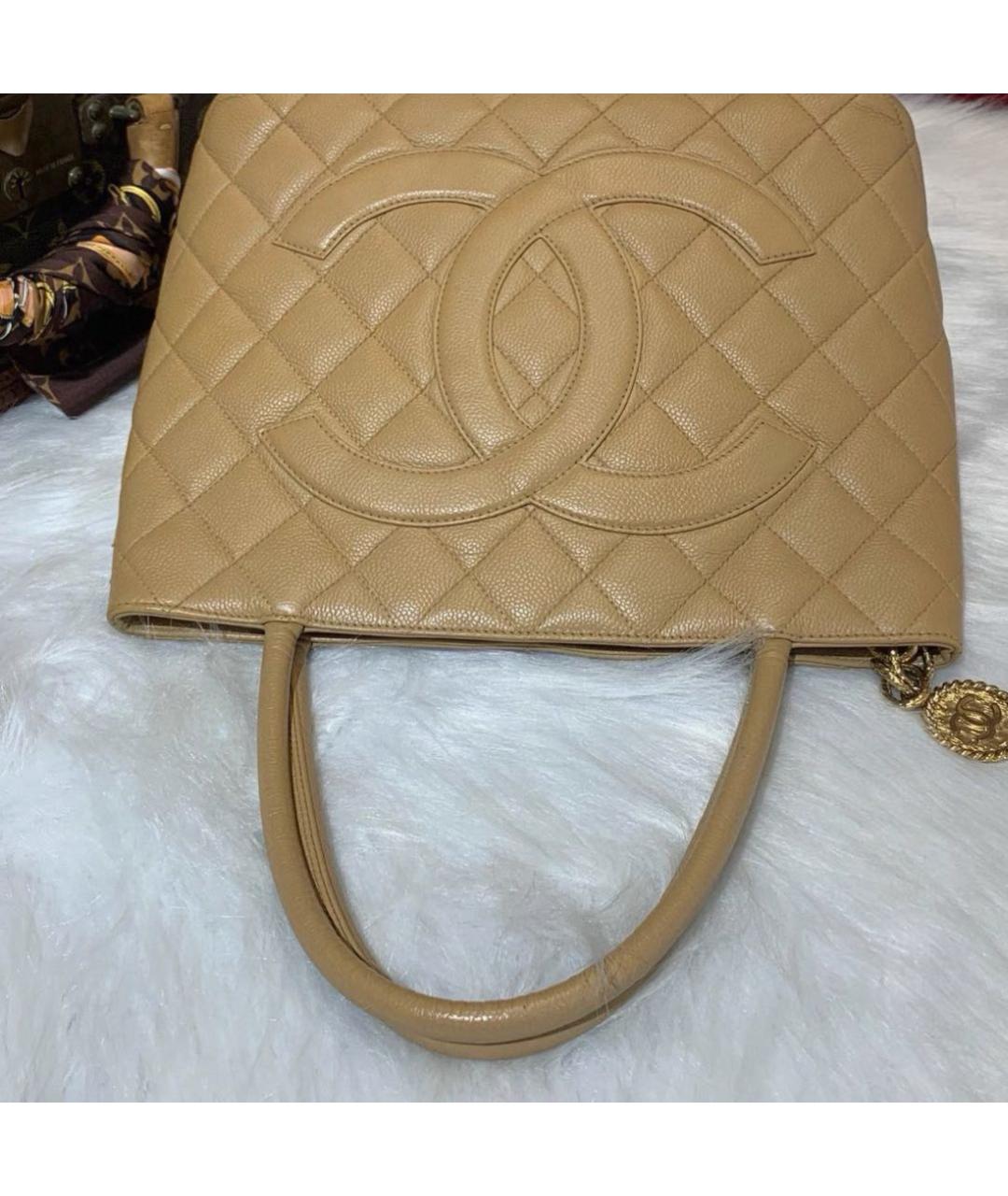 CHANEL Бежевая сумка тоут, фото 4