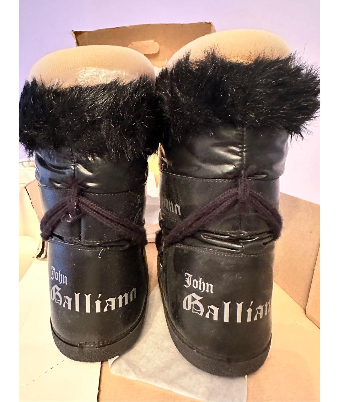 JOHN GALLIANO Черные текстильные сапоги, фото 3