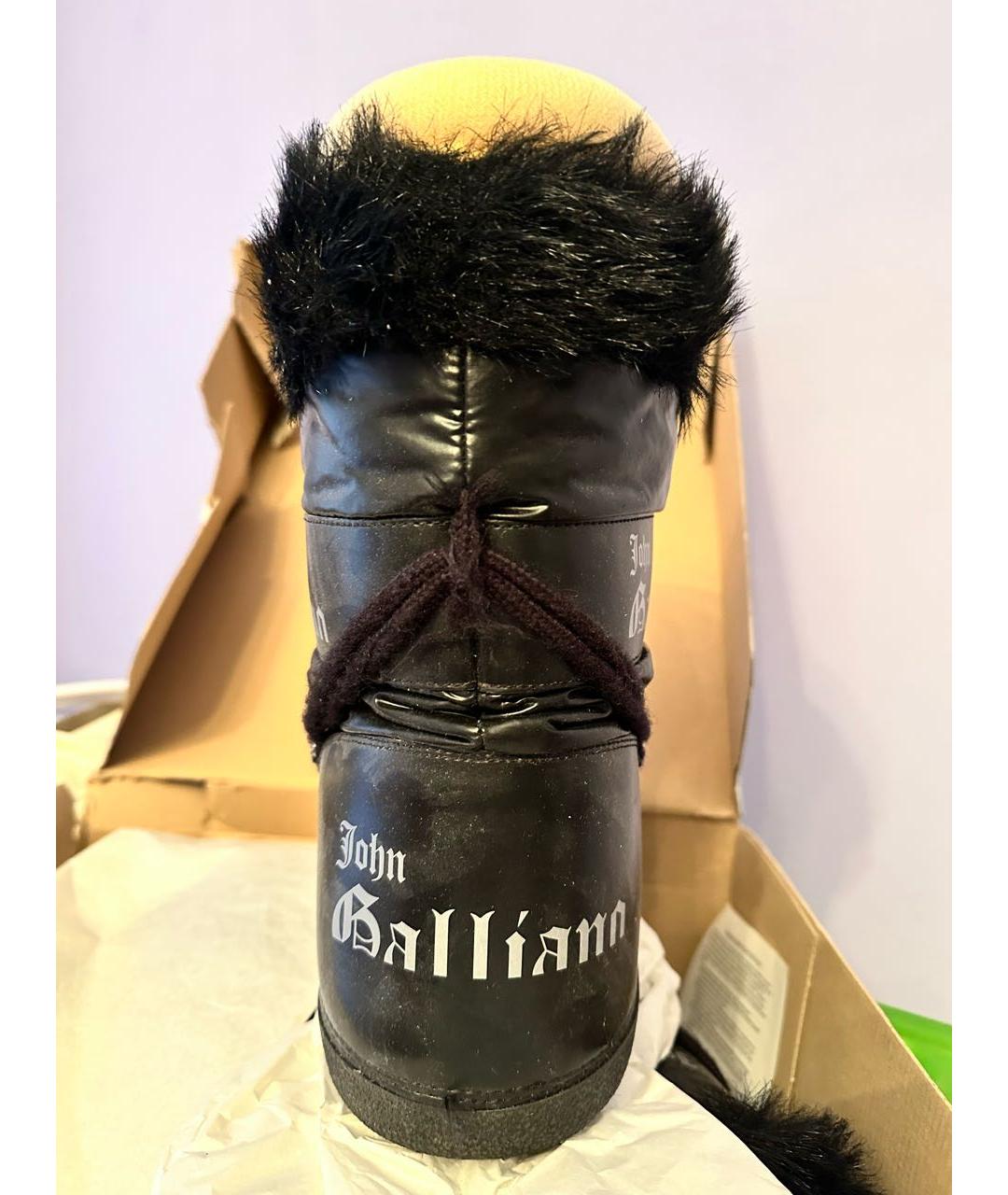 JOHN GALLIANO Черные текстильные сапоги, фото 5