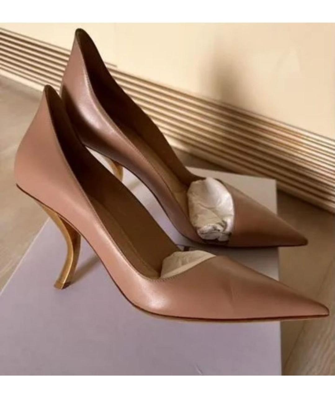 CHRISTIAN DIOR Бежевые кожаные туфли, фото 7