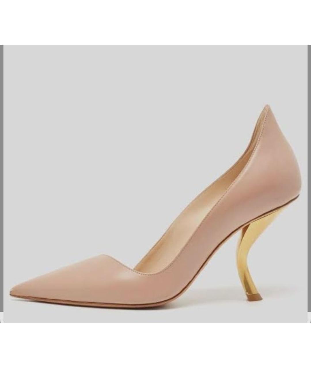 CHRISTIAN DIOR Бежевые кожаные туфли, фото 6