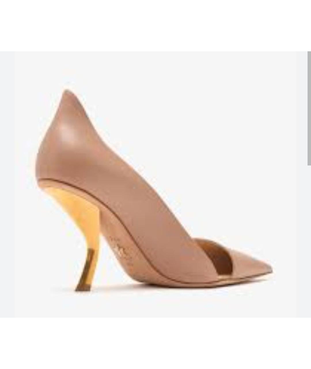 CHRISTIAN DIOR Бежевые кожаные туфли, фото 5