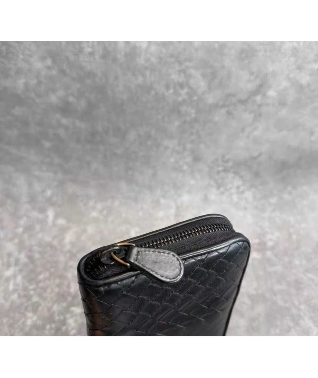 BOTTEGA VENETA Черный кожаный кошелек, фото 4