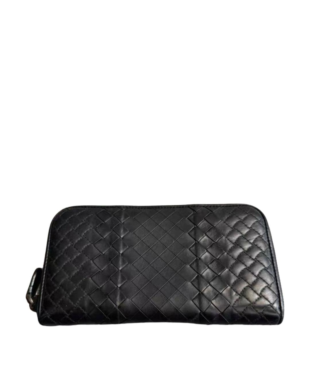 BOTTEGA VENETA Черный кожаный кошелек, фото 1