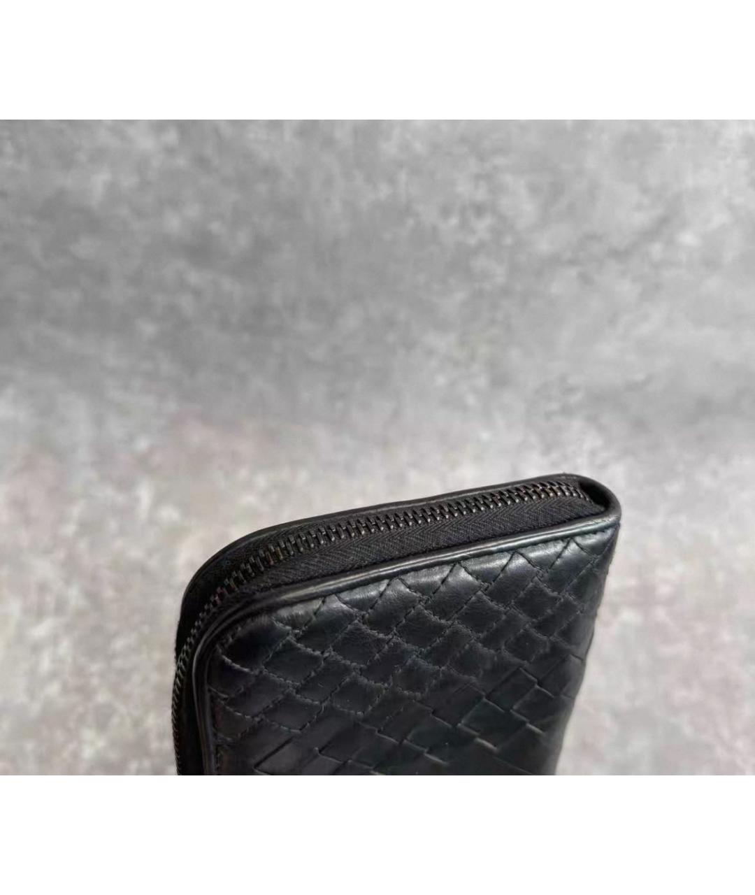 BOTTEGA VENETA Черный кожаный кошелек, фото 5