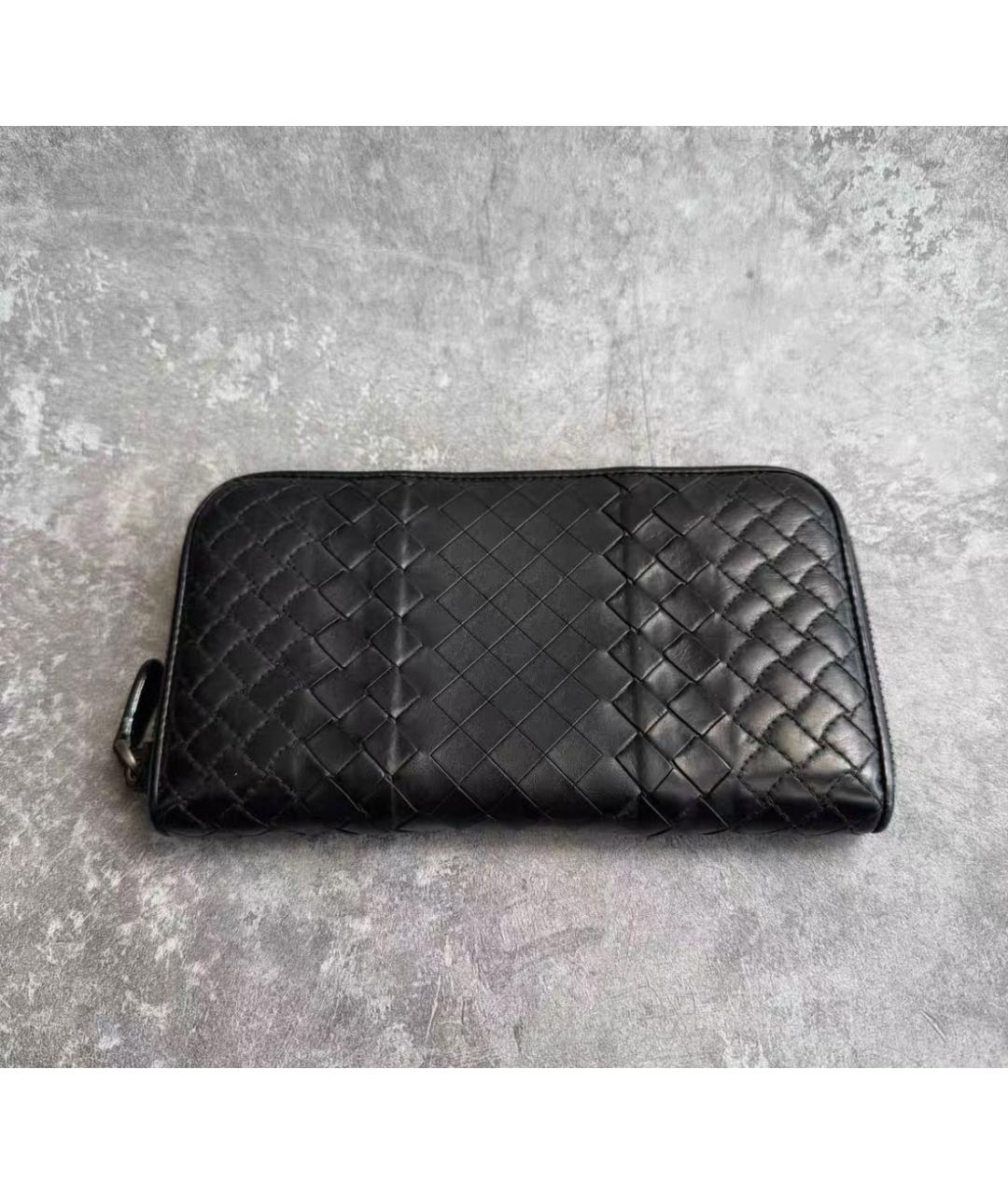 BOTTEGA VENETA Черный кожаный кошелек, фото 6