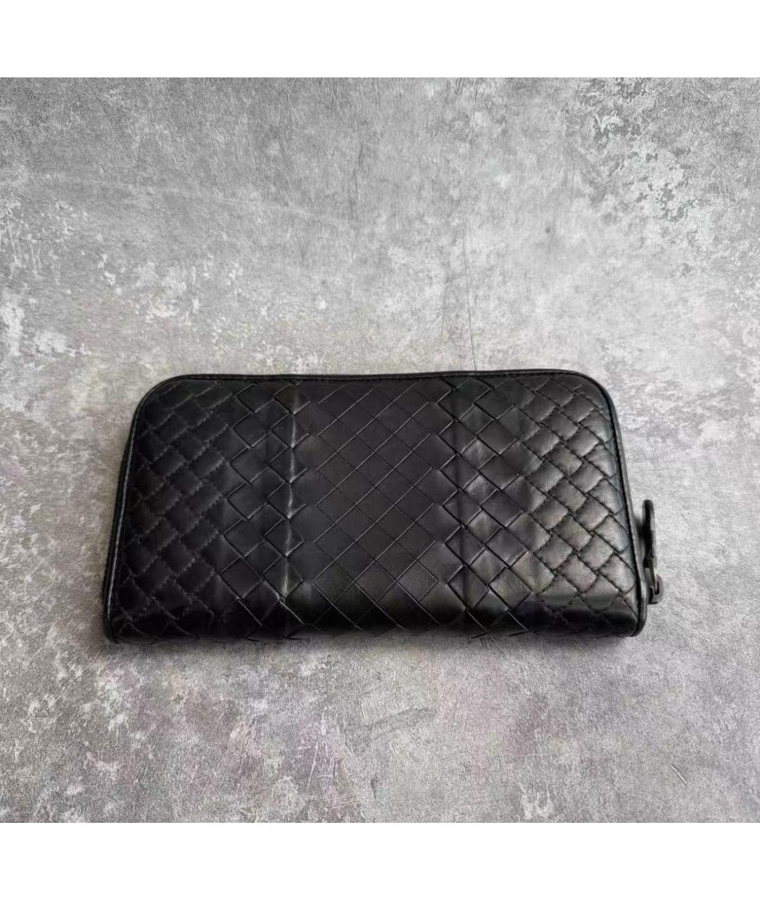 BOTTEGA VENETA Черный кожаный кошелек, фото 2