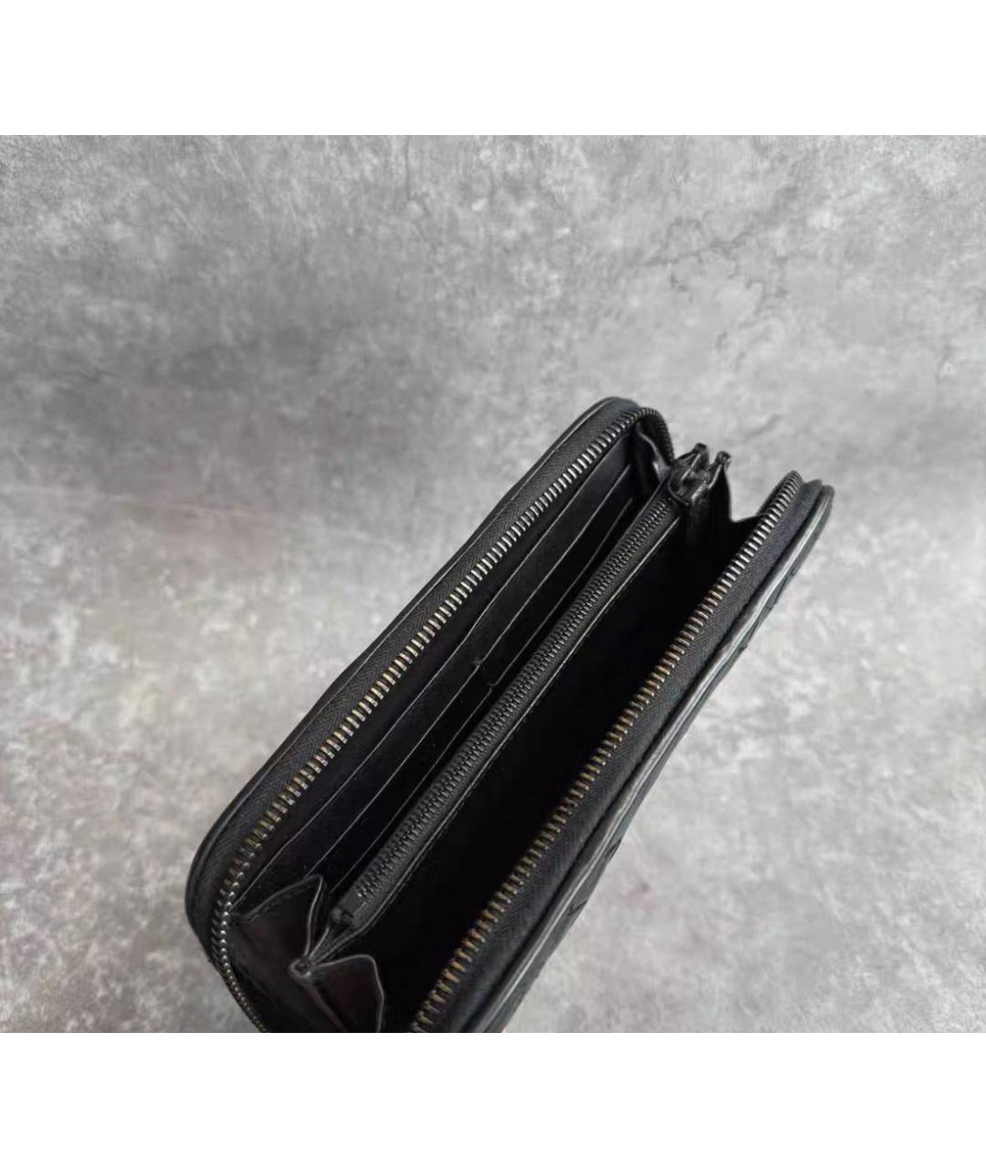 BOTTEGA VENETA Черный кожаный кошелек, фото 3