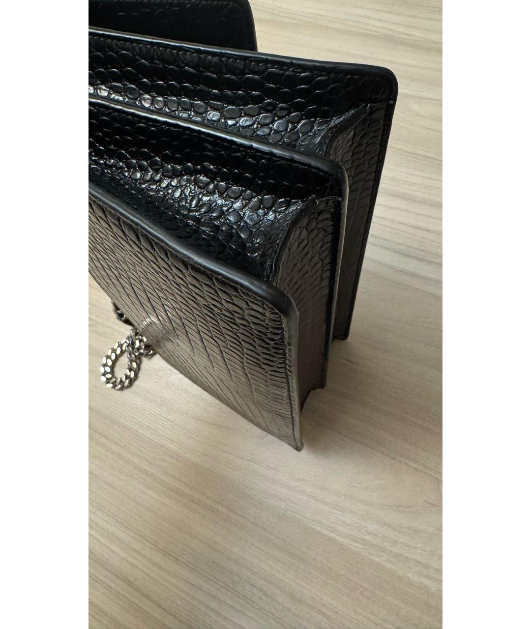 SAINT LAURENT Черная кожаная сумка через плечо, фото 6